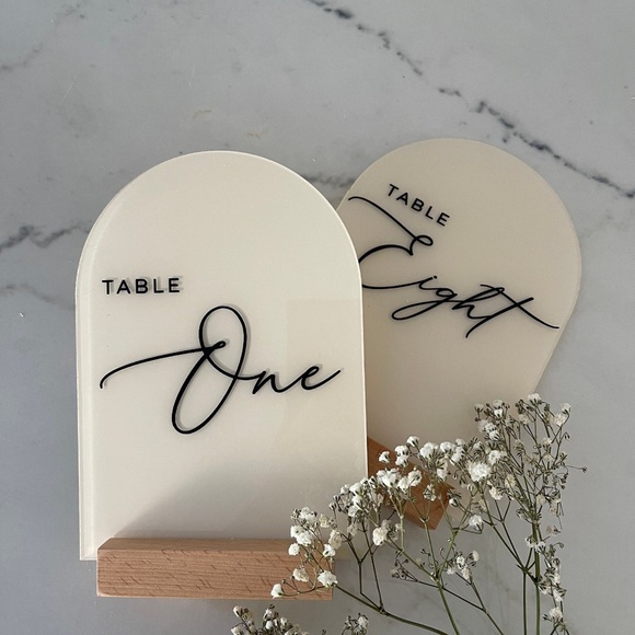Event White Table Number Signs - Picture 1 of 4